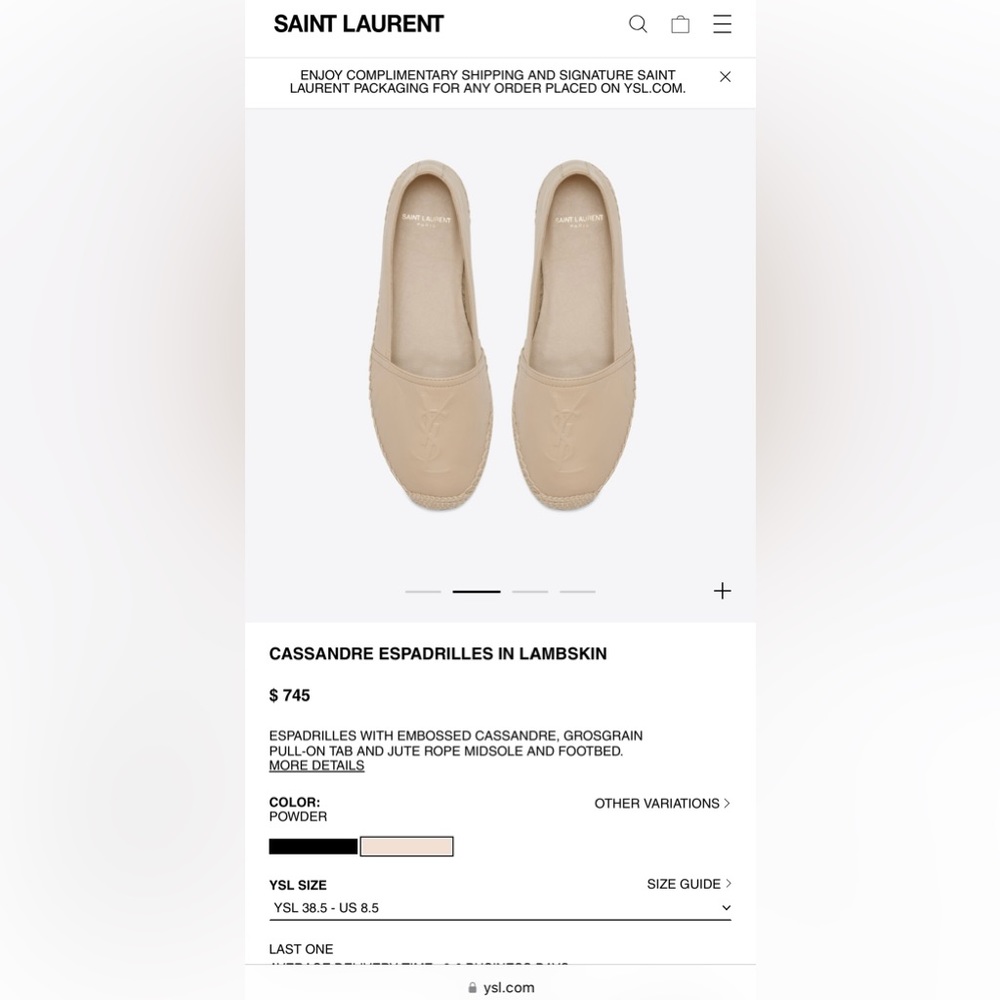 Saint Laurent brand new espadrilles